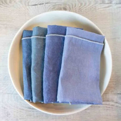 West Coast Handmade Curated Linen Napkins Cornflower Mix-Thistle Hill-Thistle Hill