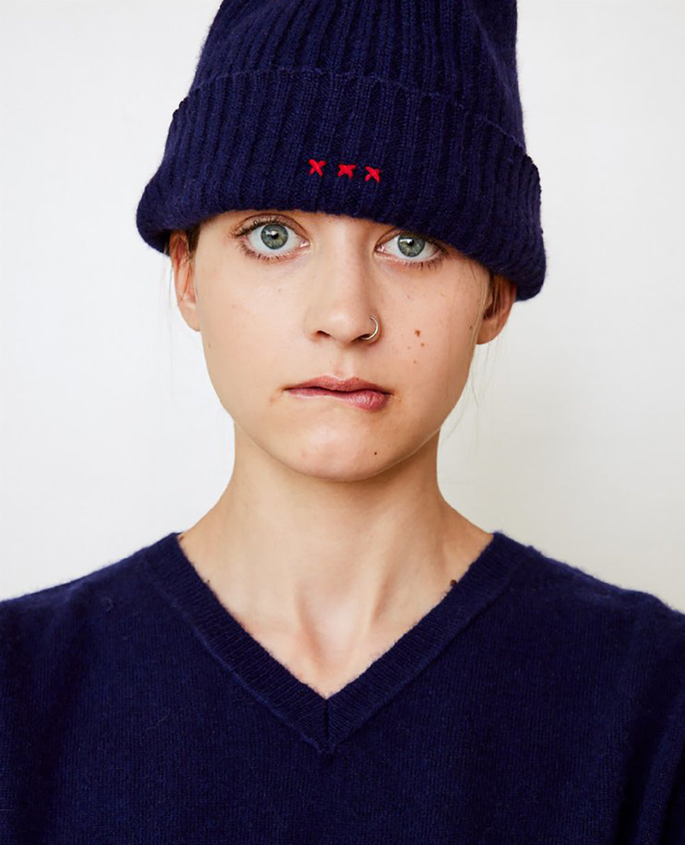 Brazeau Tricot Cashmere Knit Cap Sapphire-Brazeau Tricot-Thistle Hill