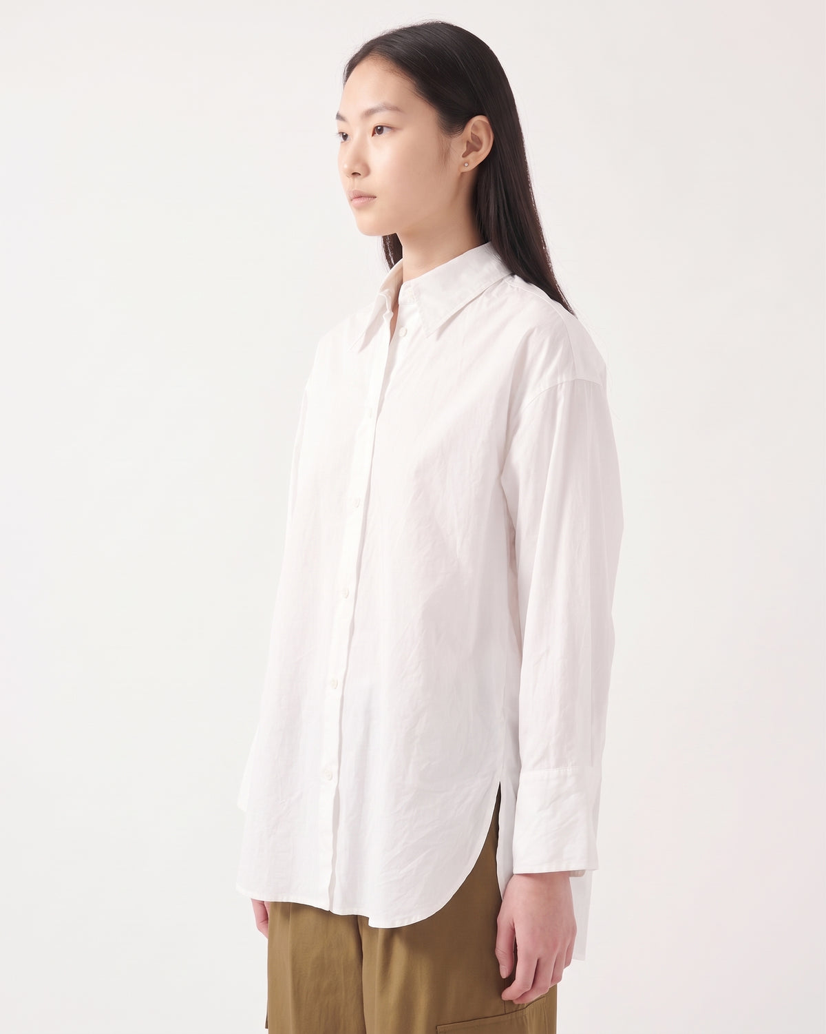Sayaka Davis Crinkled Oversized Shirt White