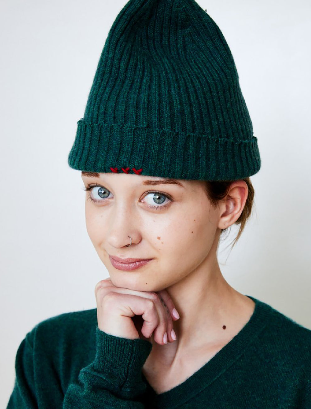 Brazeau Tricot Cashmere Knit Cap Emerald