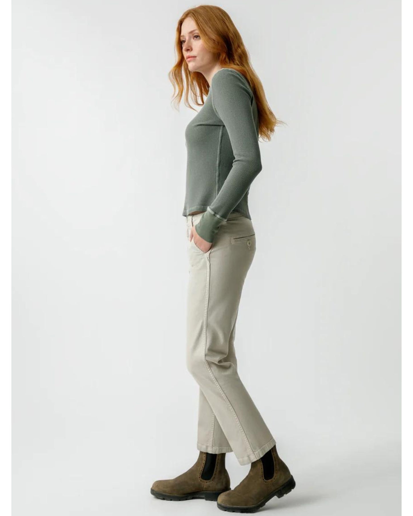 AMO Easy Trouser Relaxed Crop Straight Pumice