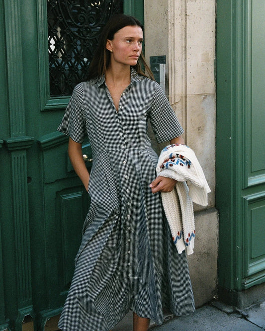Trovata Aster Dress Onyx Check-Trovata-Thistle Hill