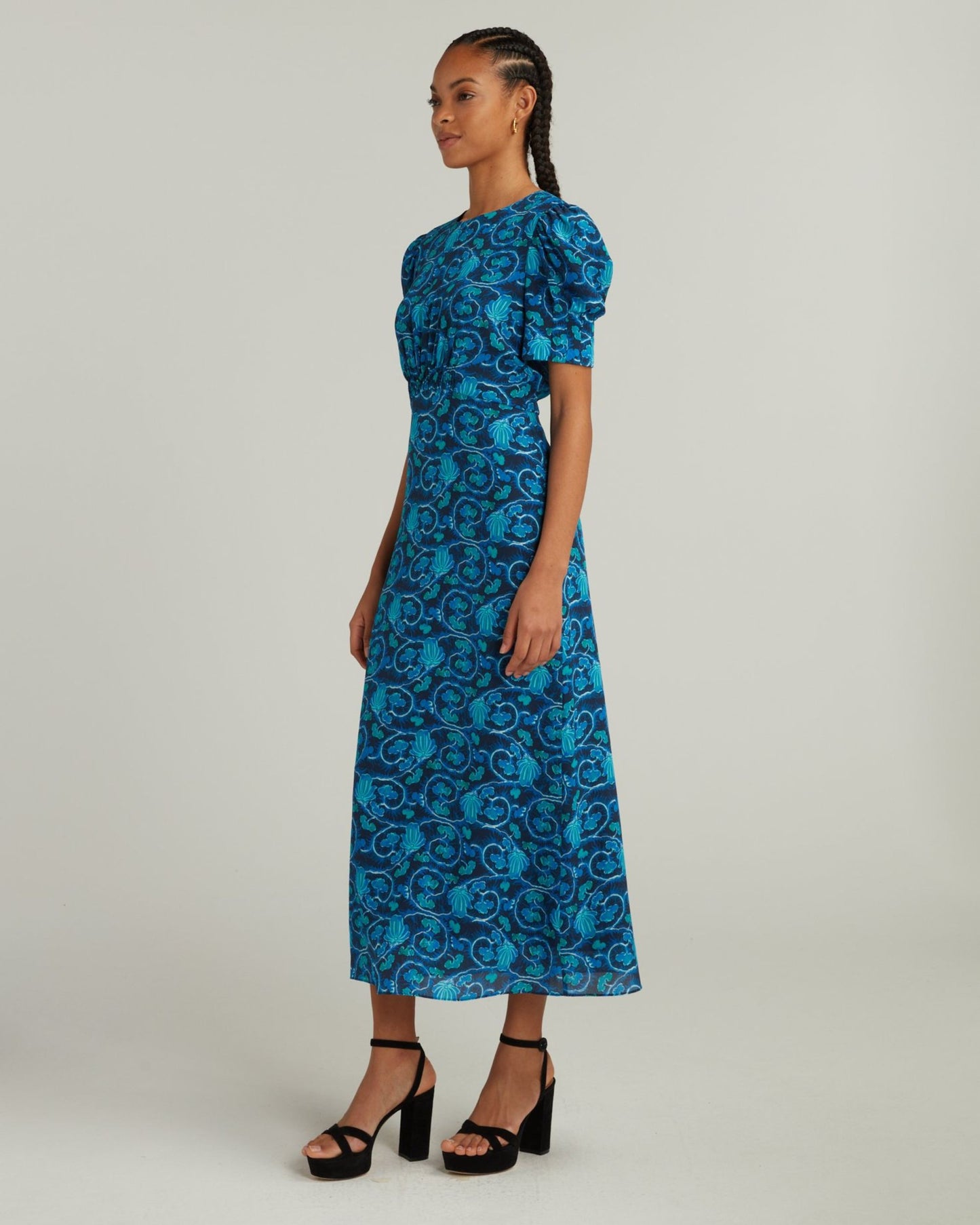 Saloni Bianca Dress Harvest Midnight