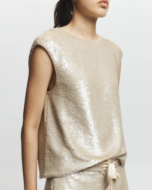 Saint Art Bowen Sequin Tank Pearl-Saint Art-Thistle Hill