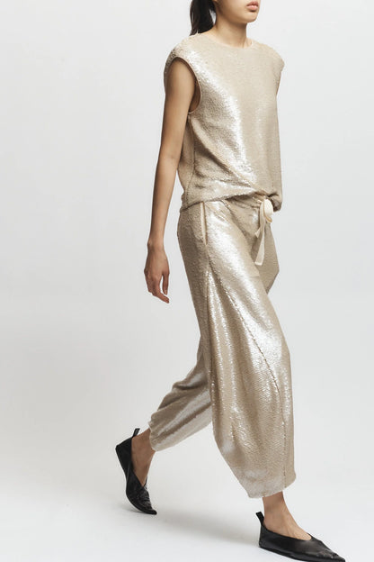 Saint Art Bowen Sequin Tank Pearl-Saint Art-Thistle Hill