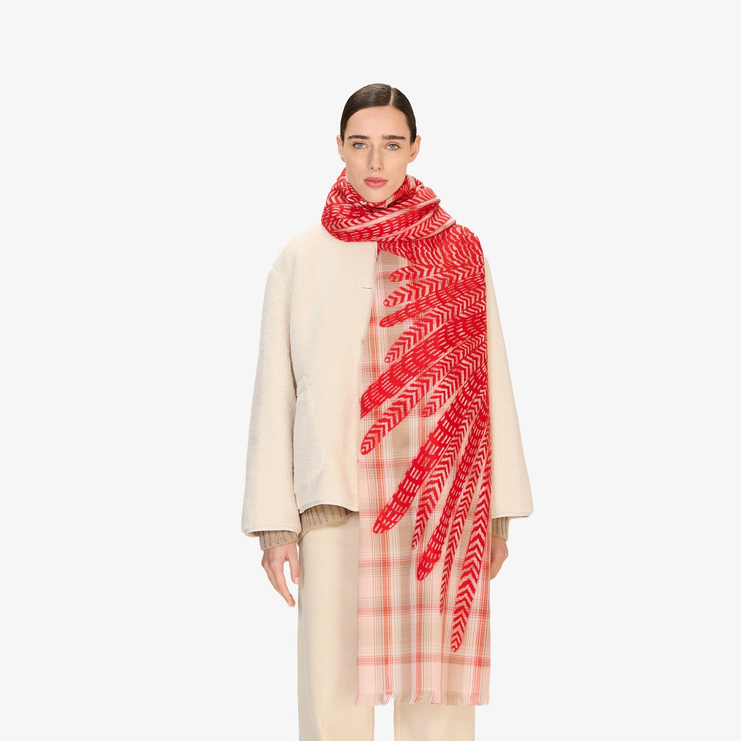 Inoui Editions Scarf 70 Dimensional Hedwige Coral-Inoui Editions-Thistle Hill