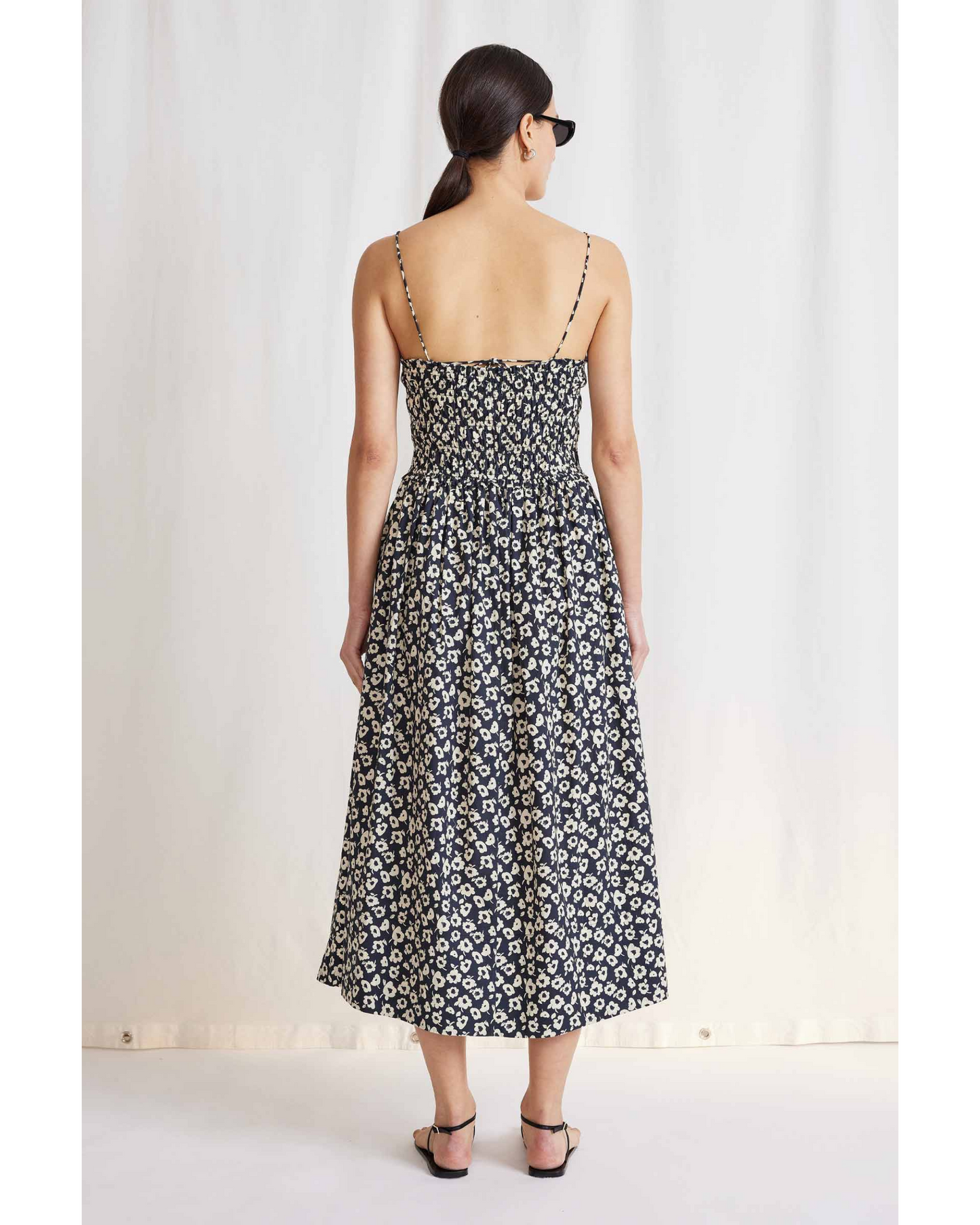Apiece Apart Porta Smocked Spaghetti Dress Optic Floral