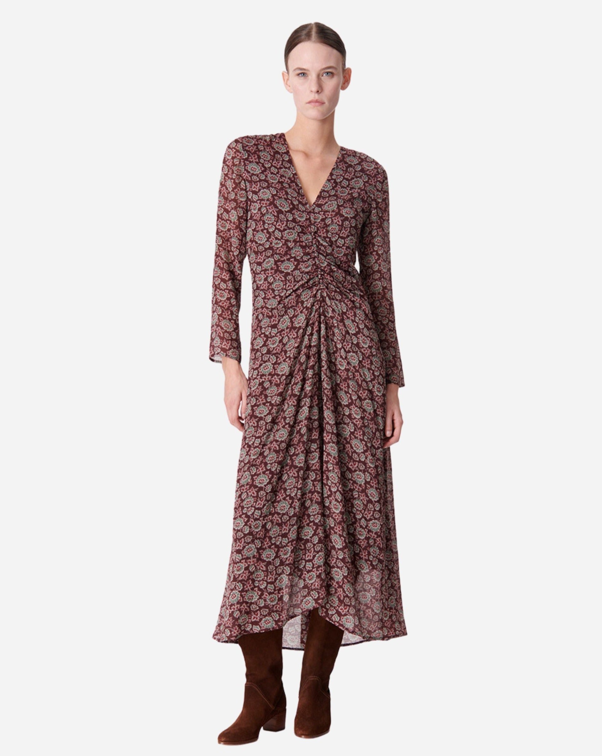 Buy Green Cotton Flared Printed Dress () for N/A0.0 | Biba India