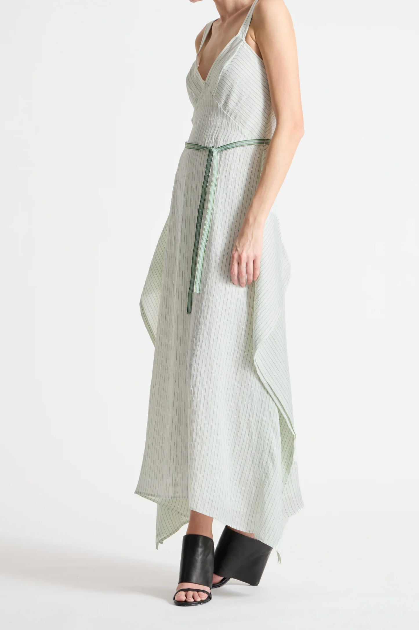 Saint Art Marin Pinstripe Dress Mint-Saint Art-Thistle Hill