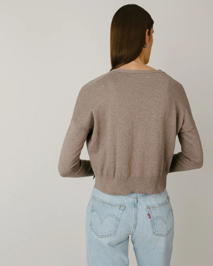 Organic by John Patrick Toffee Crop Cardigan