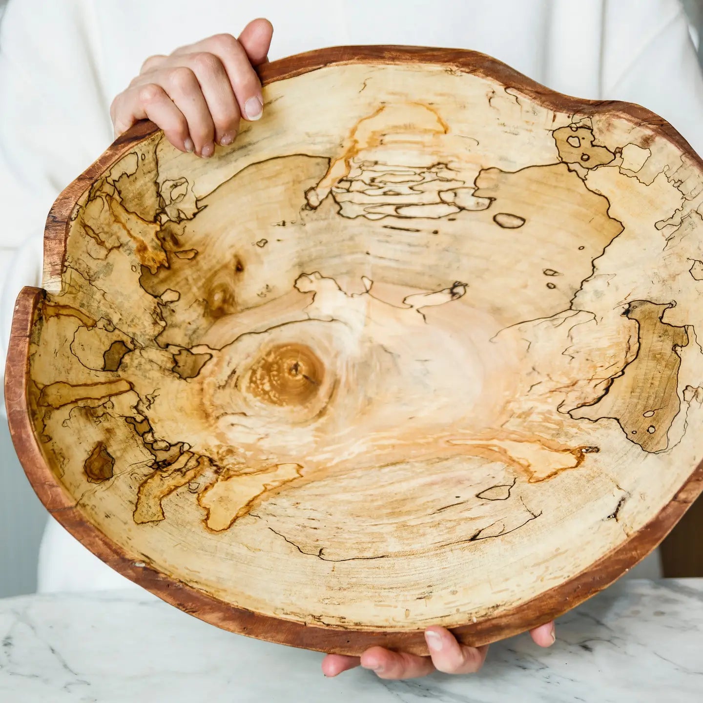 Spencer Peterman 15" Spalted Maple Oval Bowl-Spencer Peterman-Thistle Hill