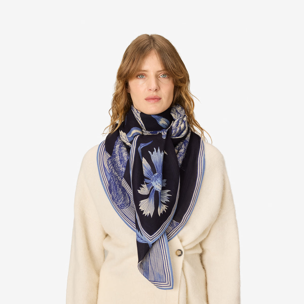 Inoui Editions Square 130 Gustav Blue Scarf-Inoui Editions-Thistle Hill