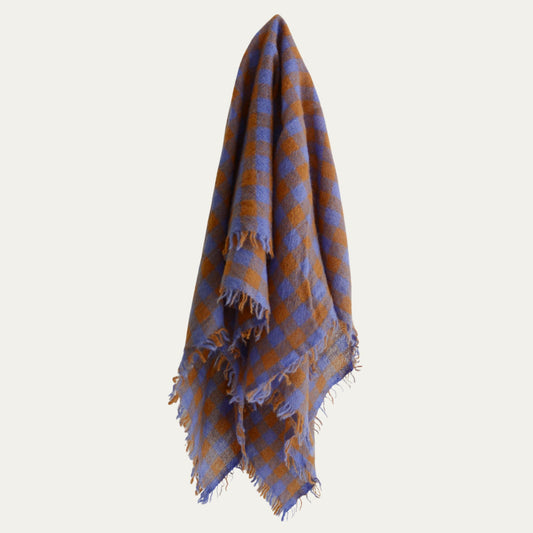 Makie Cashmere Scarf Check Blue-Makie-Thistle Hill