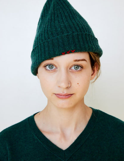 Brazeau Tricot Cashmere Knit Cap Emerald