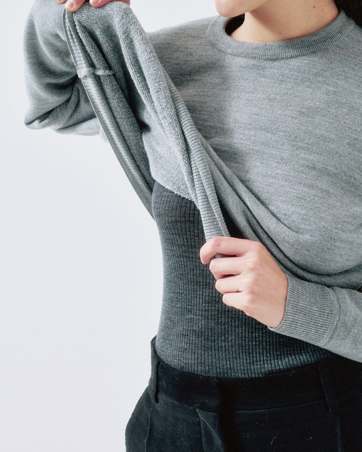 Sayaka Davis Boy-Fit Knit Sweatshirt Heather Grey-Sayaka Davis-Thistle Hill
