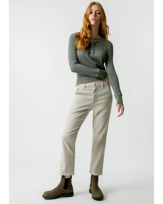 AMO Easy Trouser Relaxed Crop Straight Pumice