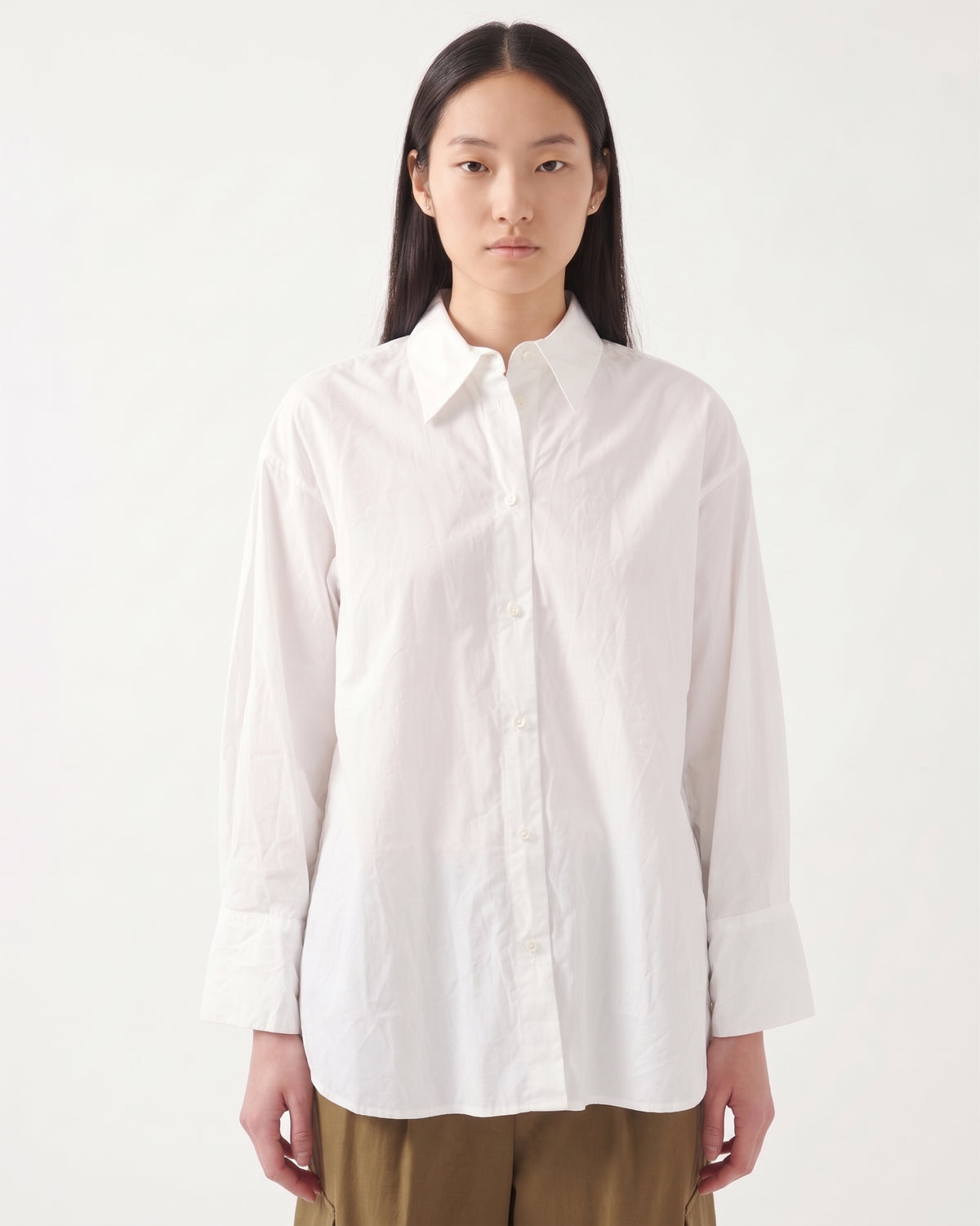 Sayaka Davis Crinkled Oversized Shirt White