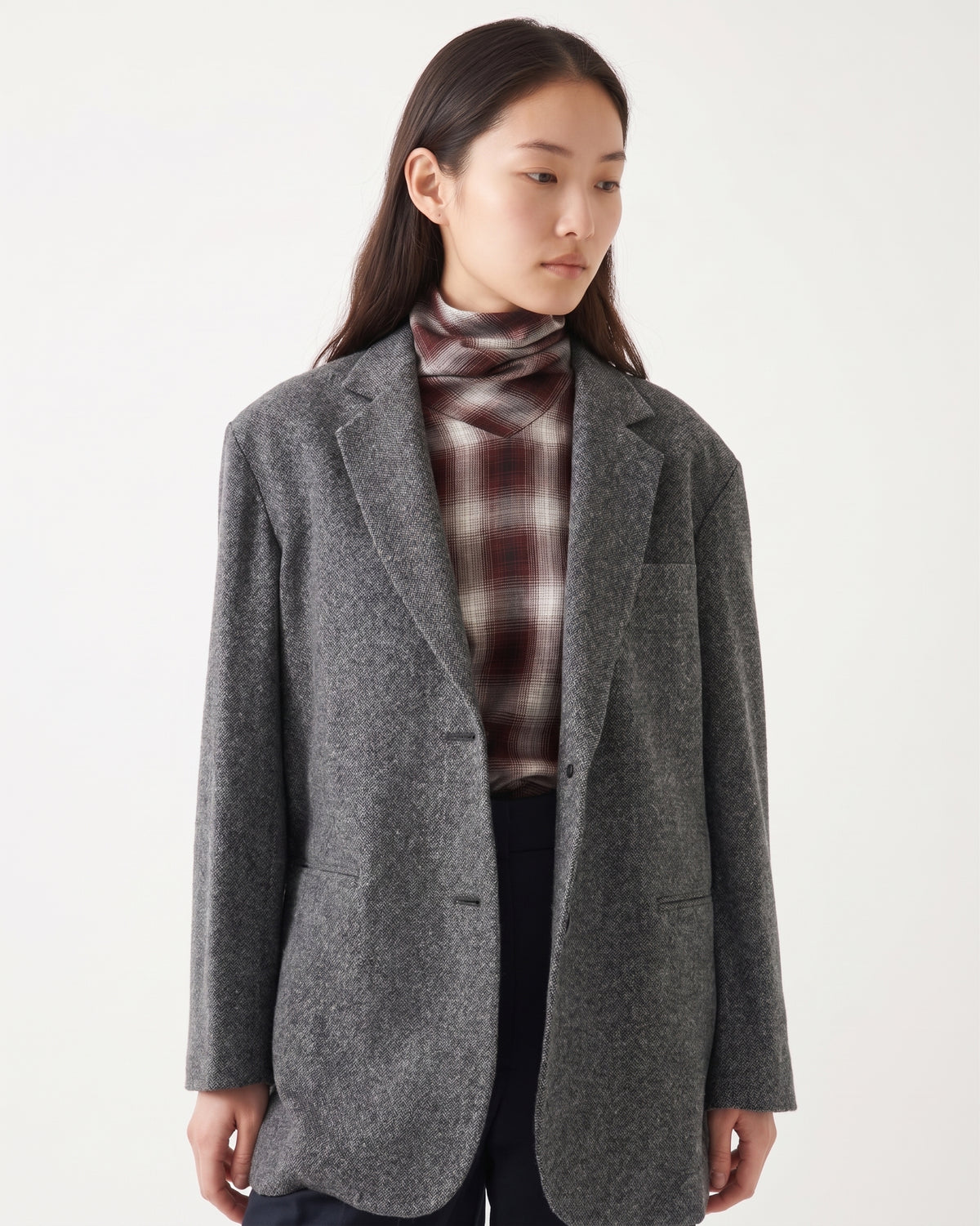 Sayaka Davis Two Button Blazer Grey-Sayaka Davis-Thistle Hill