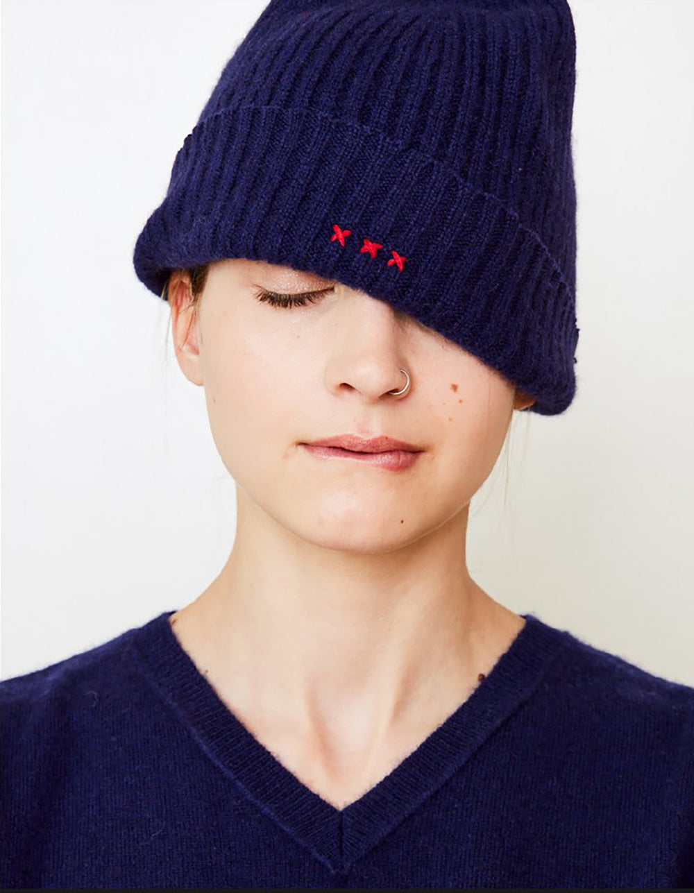 Brazeau Tricot Cashmere Knit Cap Sapphire