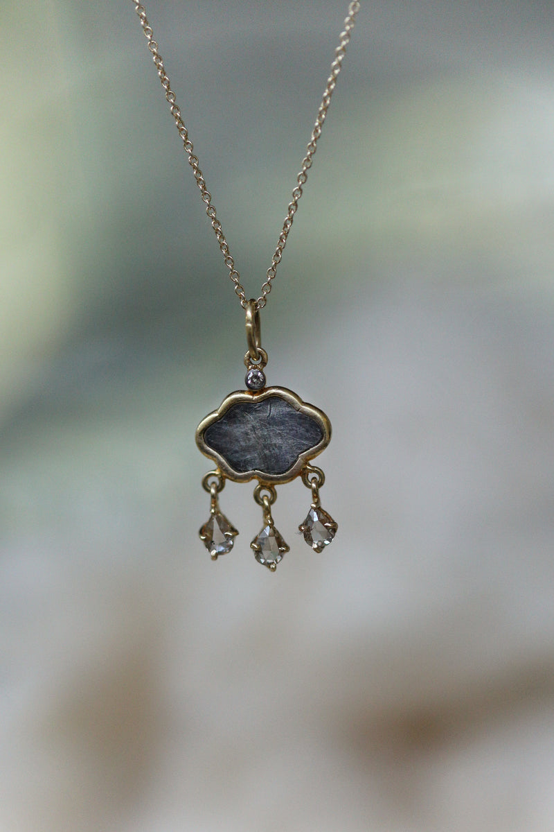 5 Octobre Storm Argent Oxyde Or 14k Diamond Necklace-5 Octobre-Thistle Hill