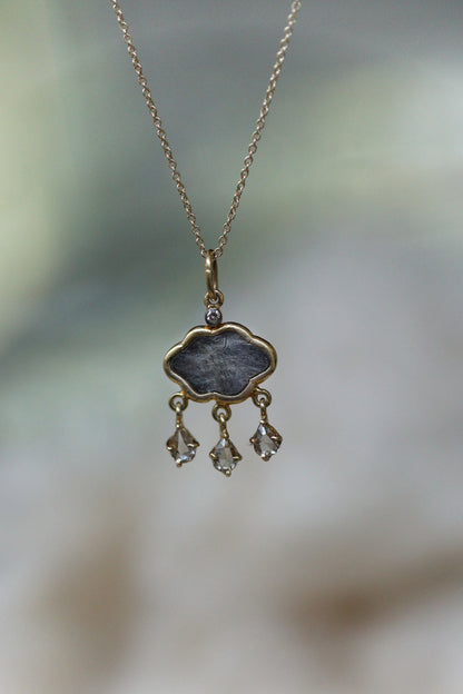 5 Octobre Storm Argent Oxyde Or 14k Diamond Necklace-5 Octobre-Thistle Hill