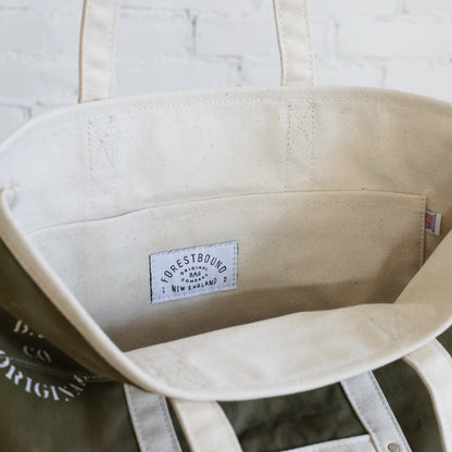 Forestbound 1940's Era Reclaimed Canvas Market Tote