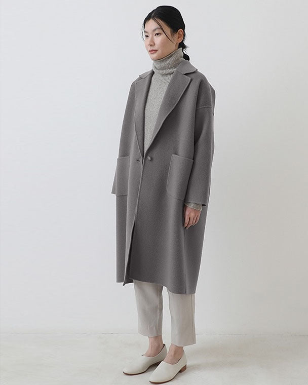 Evam Eva Tailored Coat Otter Gray-Evam Eva-Thistle Hill