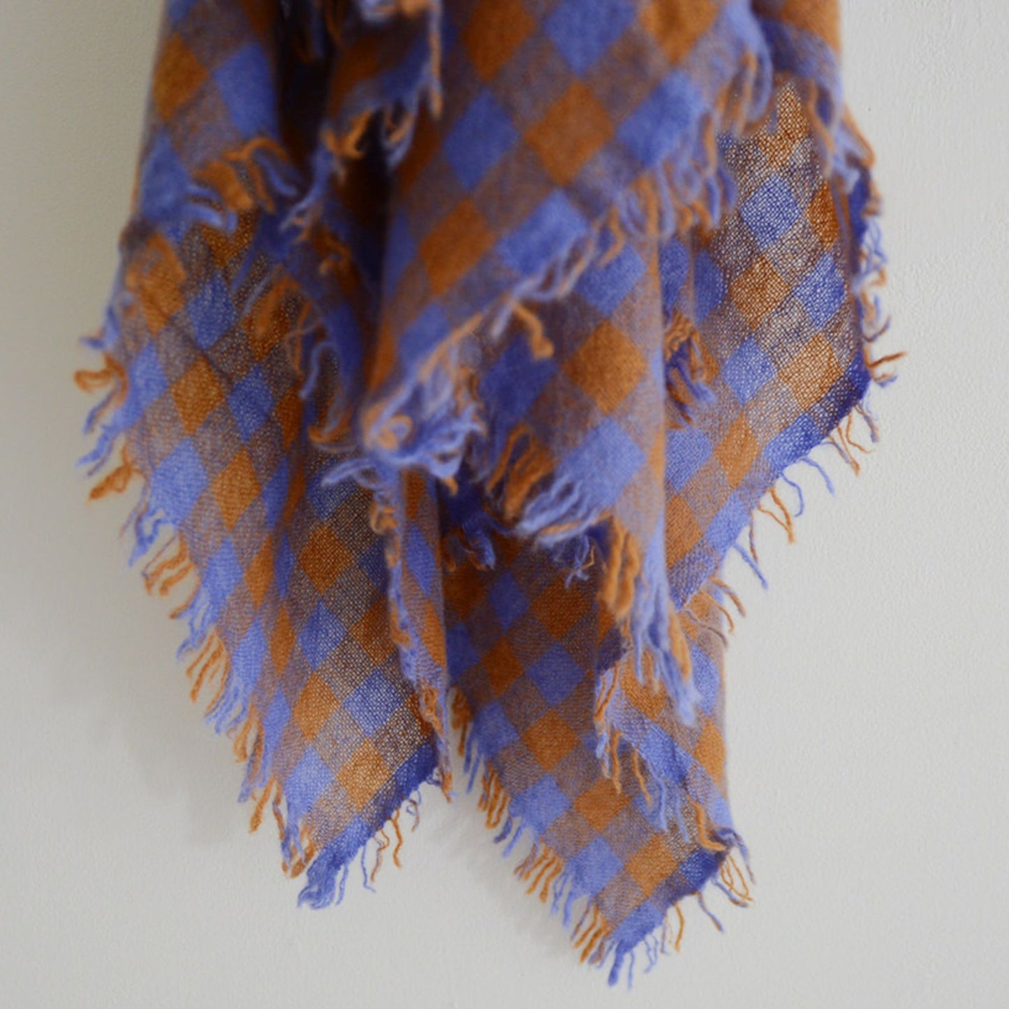 Makie Cashmere Scarf Check Blue-Makie-Thistle Hill