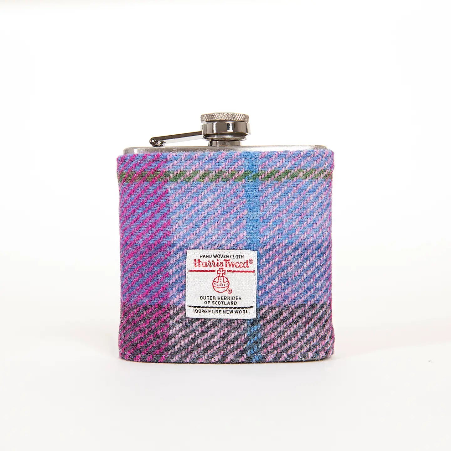 Harris Tweed Flask Purple Tartan-Thistle Hill-Thistle Hill