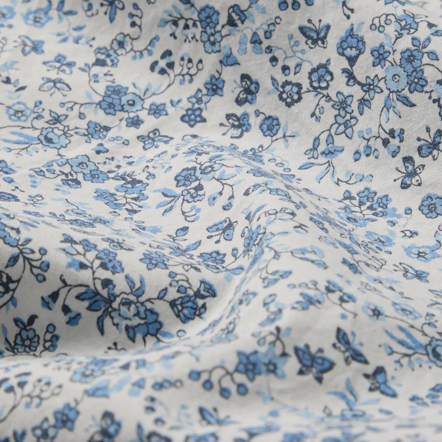 Blue Mini Meadow Cotton Pillowcases-Piglet in Bed-Thistle Hill