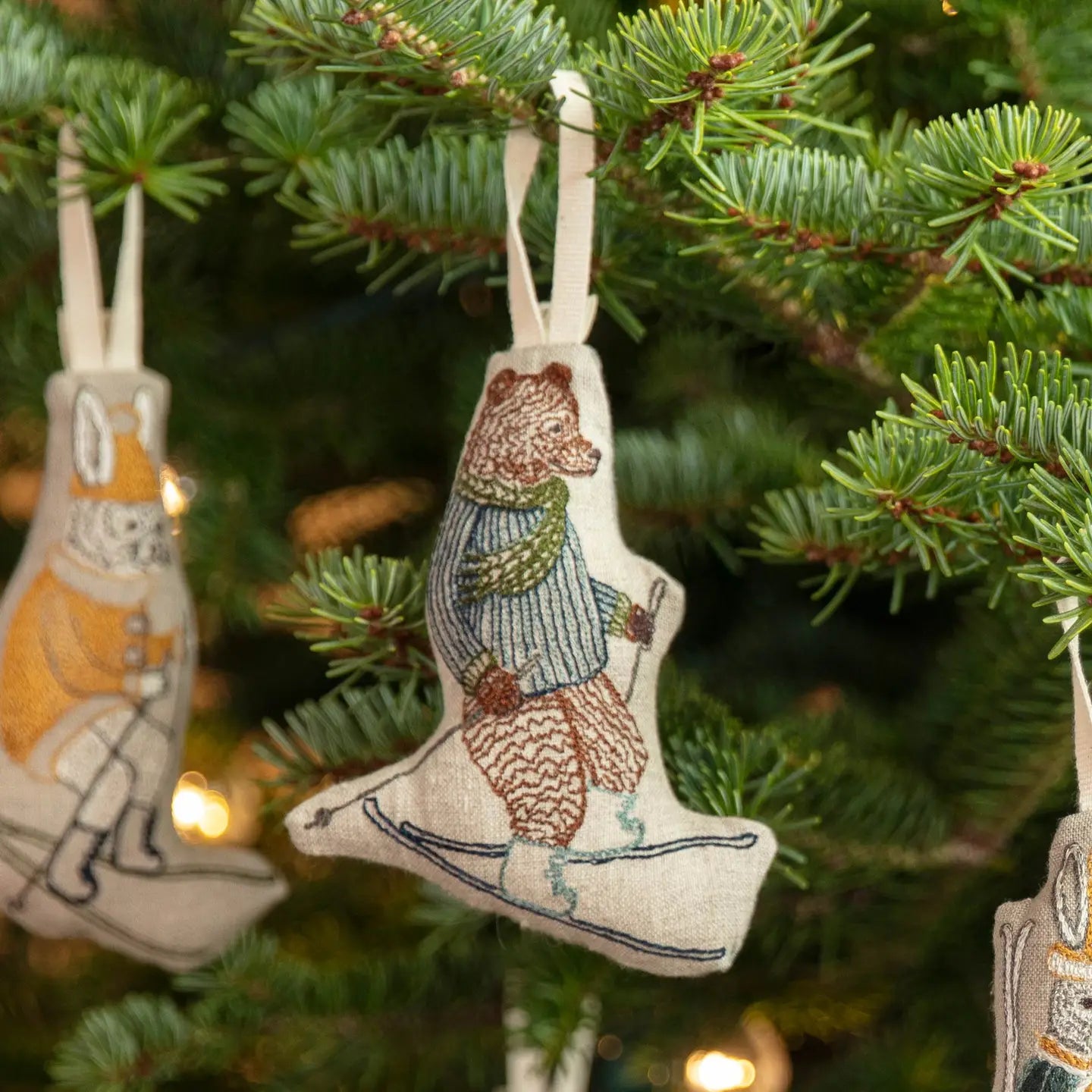 Coral & Tusk Downhill Bear Ornament - Thumbnail 2