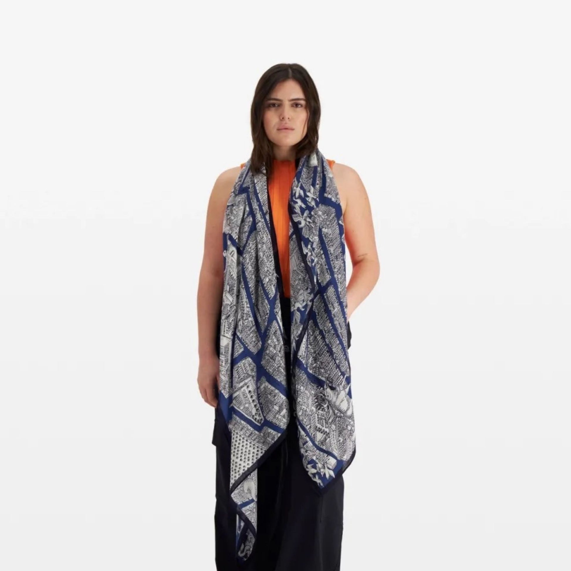 Inoui Editions Scarf 100 Turgot Dark Blue-Inoui Editions-Thistle Hill