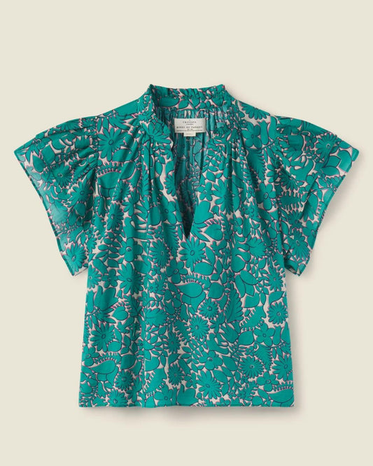 Trovata Clover Blouse Teal Thicket