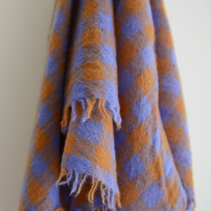 Makie Cashmere Scarf Check Blue-Makie-Thistle Hill