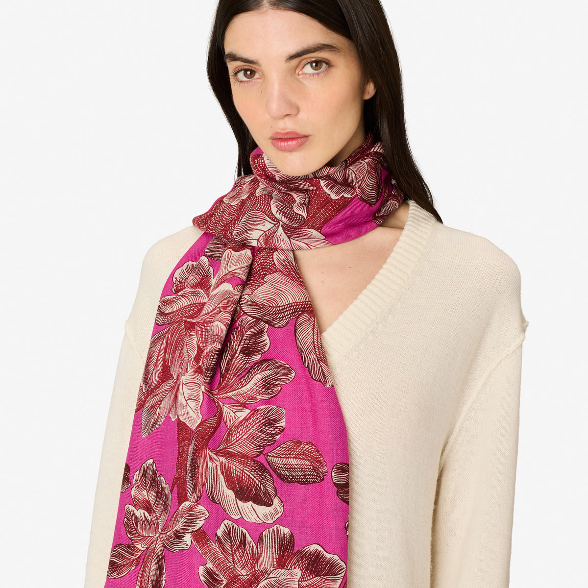 Inoui Editions Scarf 100 Arboris Fuchsia-Inoui Editions-Thistle Hill