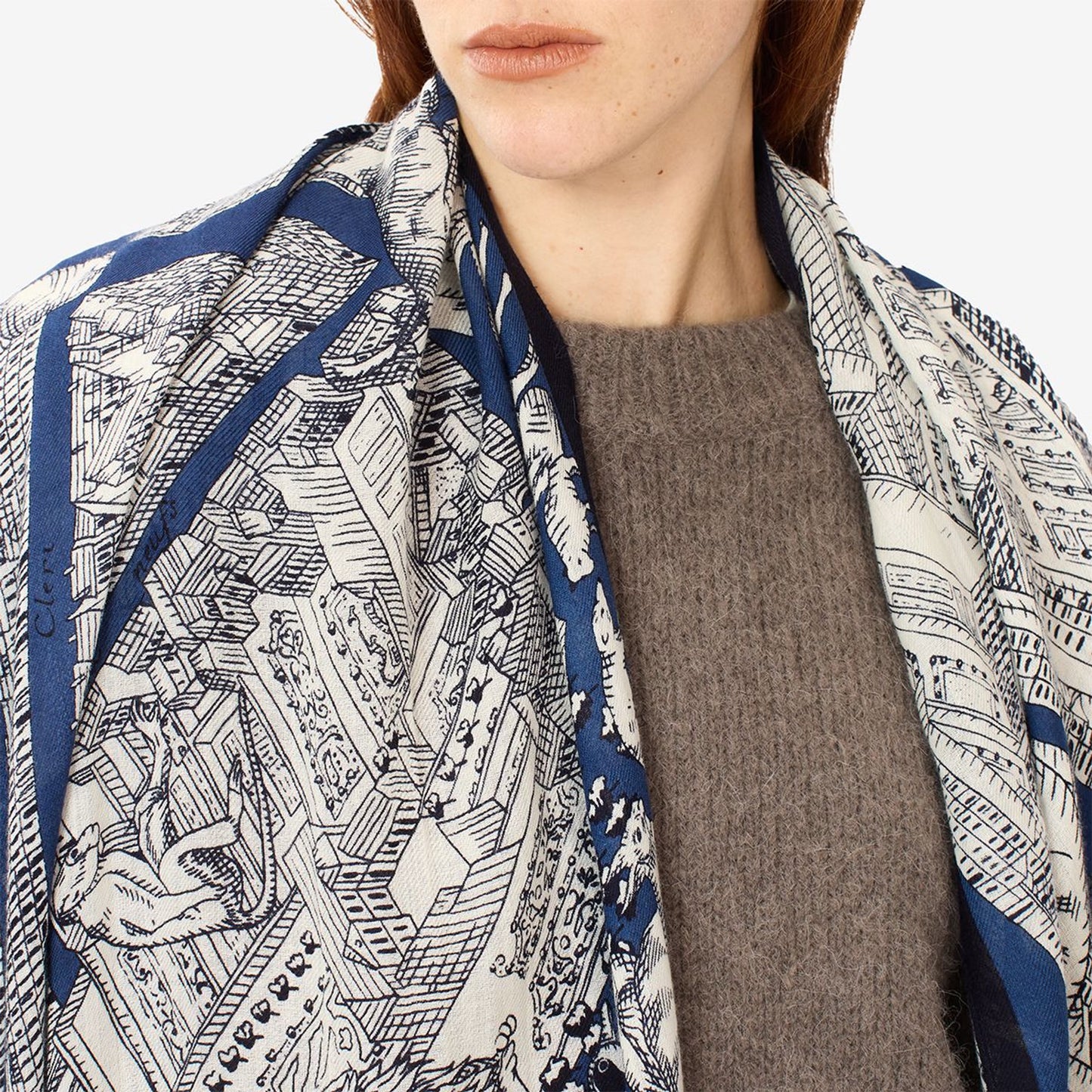 Inoui Editions 100 Turgot Dark Blue Scarf-Inoui Editions-Thistle Hill