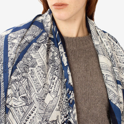 Inoui Editions 100 Turgot Dark Blue Scarf-Inoui Editions-Thistle Hill