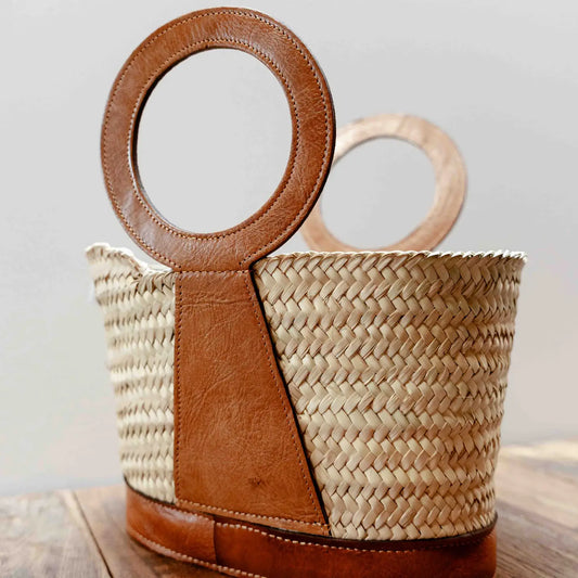 Leather Trim Herringbone Bag-Thistle Hill-Thistle Hill