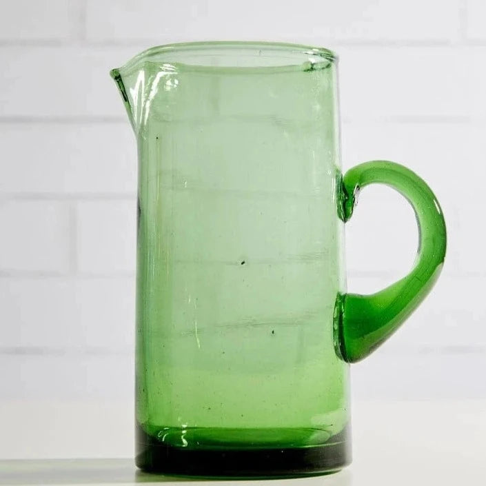 Moroccan Glass Pitcher Green – Thistle Hill