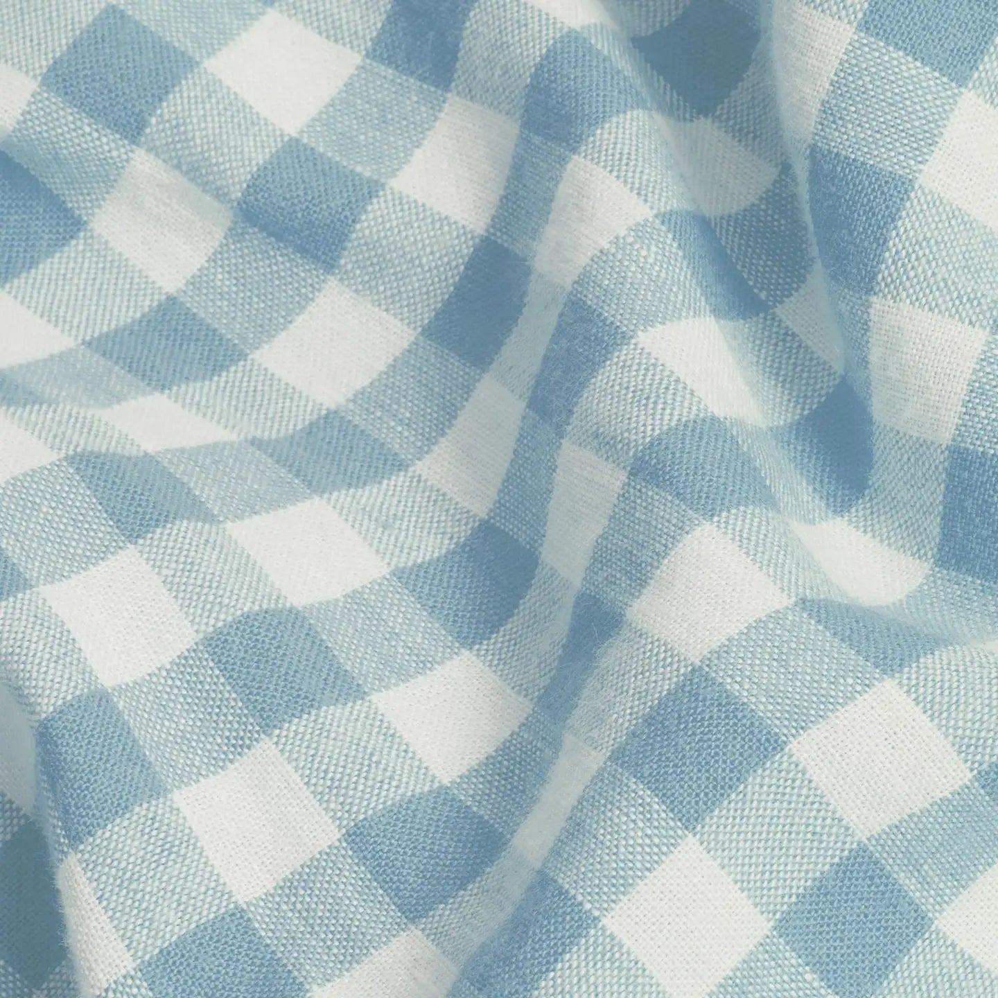 Warm Blue Gingham Linen Duvet Cover-Piglet in Bed-Thistle Hill