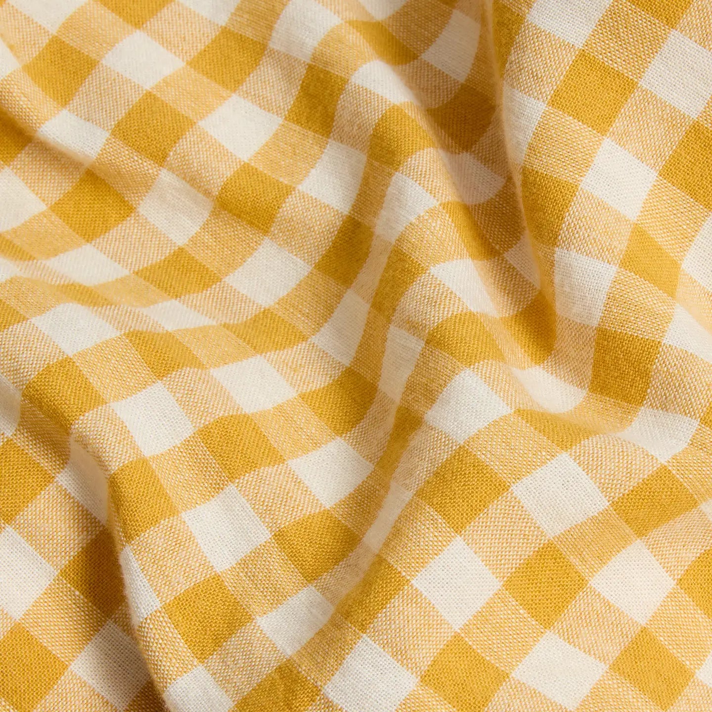 Honey Gingham Linen Pillowcase (Pair)-Piglet in Bed-Thistle Hill