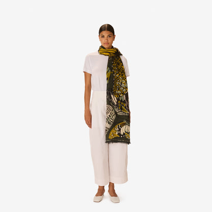 Inoui Editions Scarf 100 Papillions Khaki-Inoui Editions-Thistle Hill