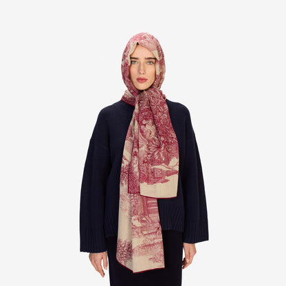 Inoui Editions Scarf 100 Wool Silk Piranesi Red