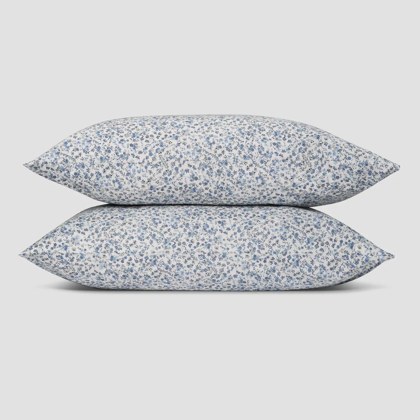 Blue Mini Meadow Cotton Pillowcases-Piglet in Bed-Thistle Hill