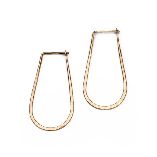 Carolyn Keys Drop Hoop Gold Earrings-Carolyn Keys-Thistle Hill
