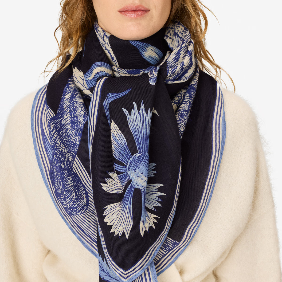 Inoui Editions Square 130 Gustav Blue Scarf-Inoui Editions-Thistle Hill