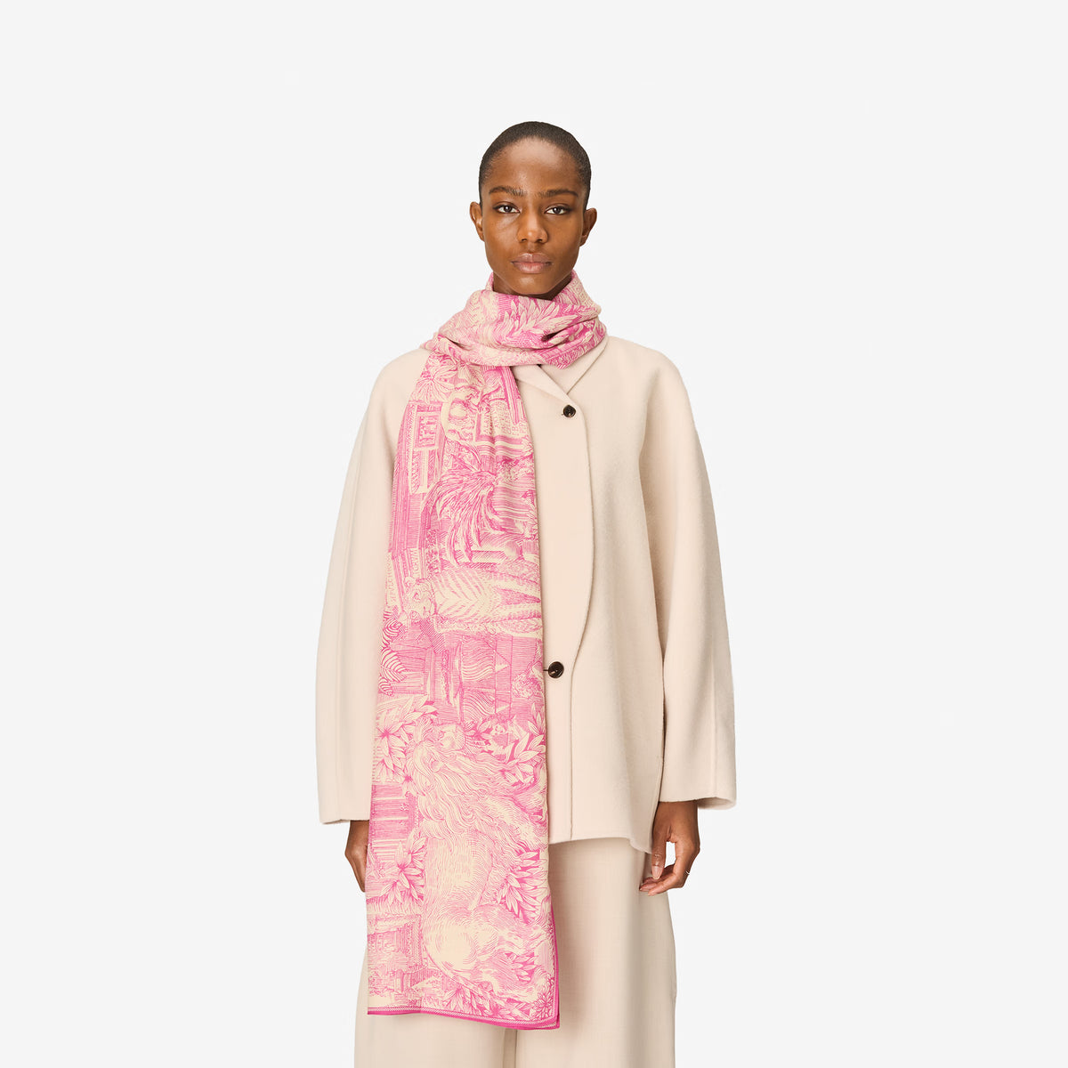 Inoui Editions Scarf 100 Wool Silk Piranesi Pink Scarf-Inoui Editions-Thistle Hill