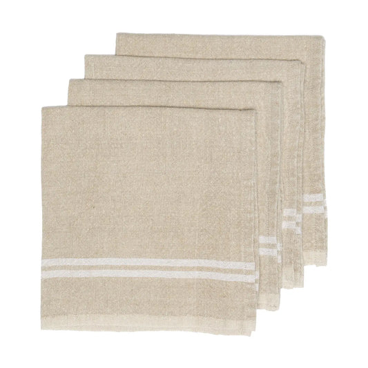 Vintage Natural & Ivory Napkins Set of 4-Thistle Hill-Thistle Hill