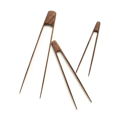 Large Walnut Wood Tongs-JBrody & Co.-Thistle Hill