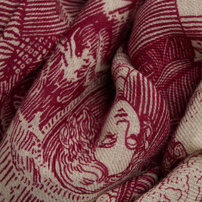 Inoui Editions Scarf 100 Wool Silk Piranesi Red-Inoui Editions-Thistle Hill